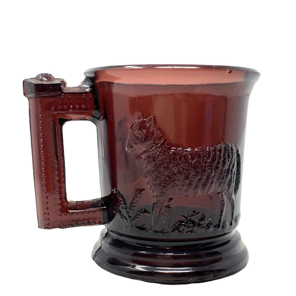 EAPG Amethyst Sheep Glass Mug